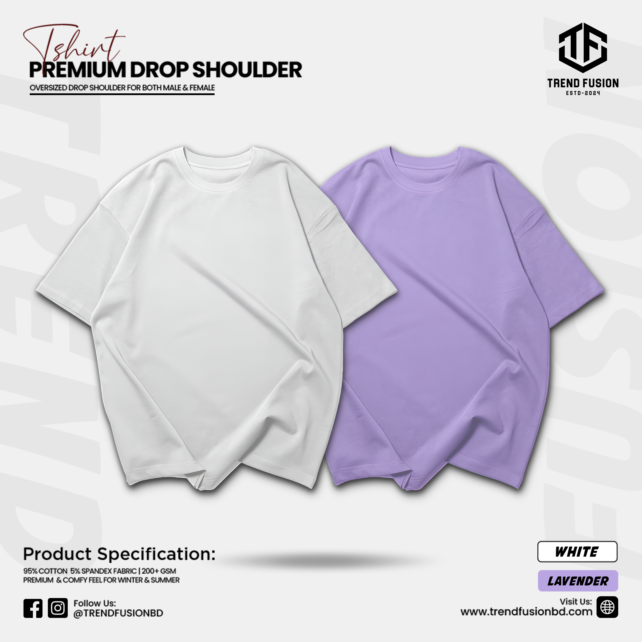 Premium Dream Dust Drop Shoulder Tee Combo