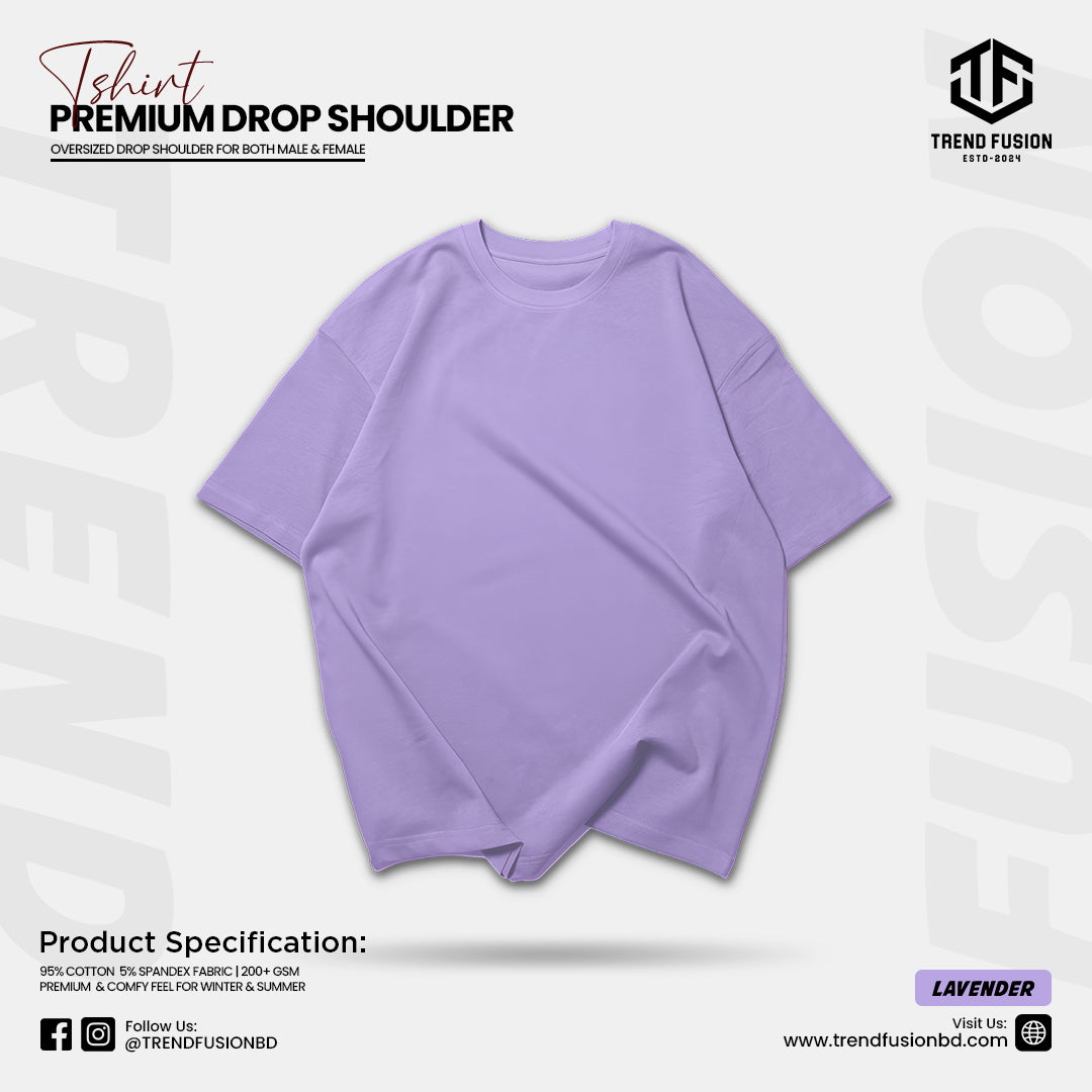 Premium Lavender Drop Shoulder Tee