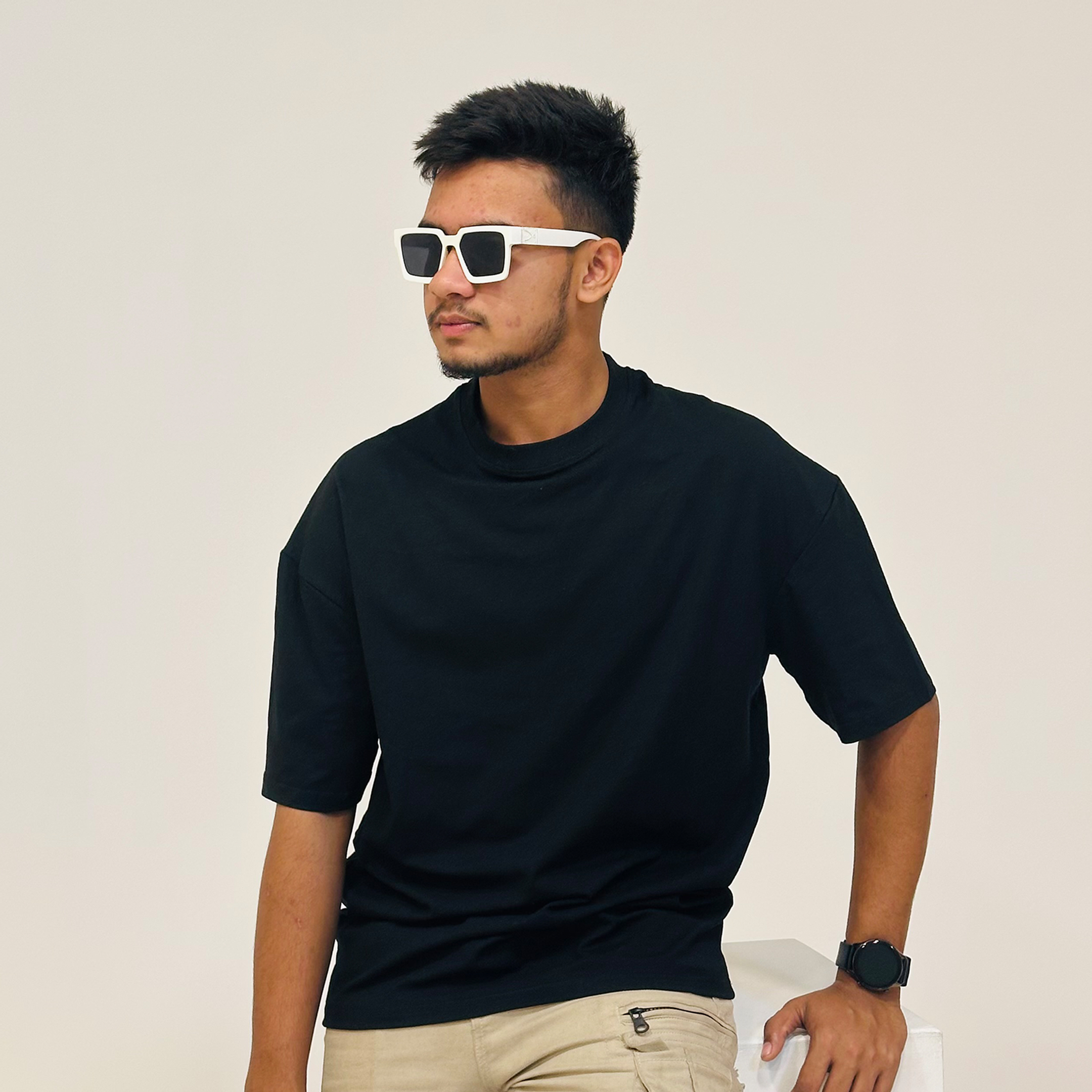 Premium Black Drop Shoulder Tee