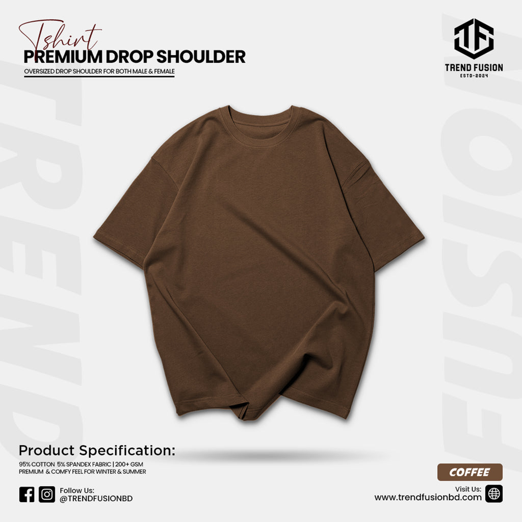 Premium Coffee Drop Shoulder Tee