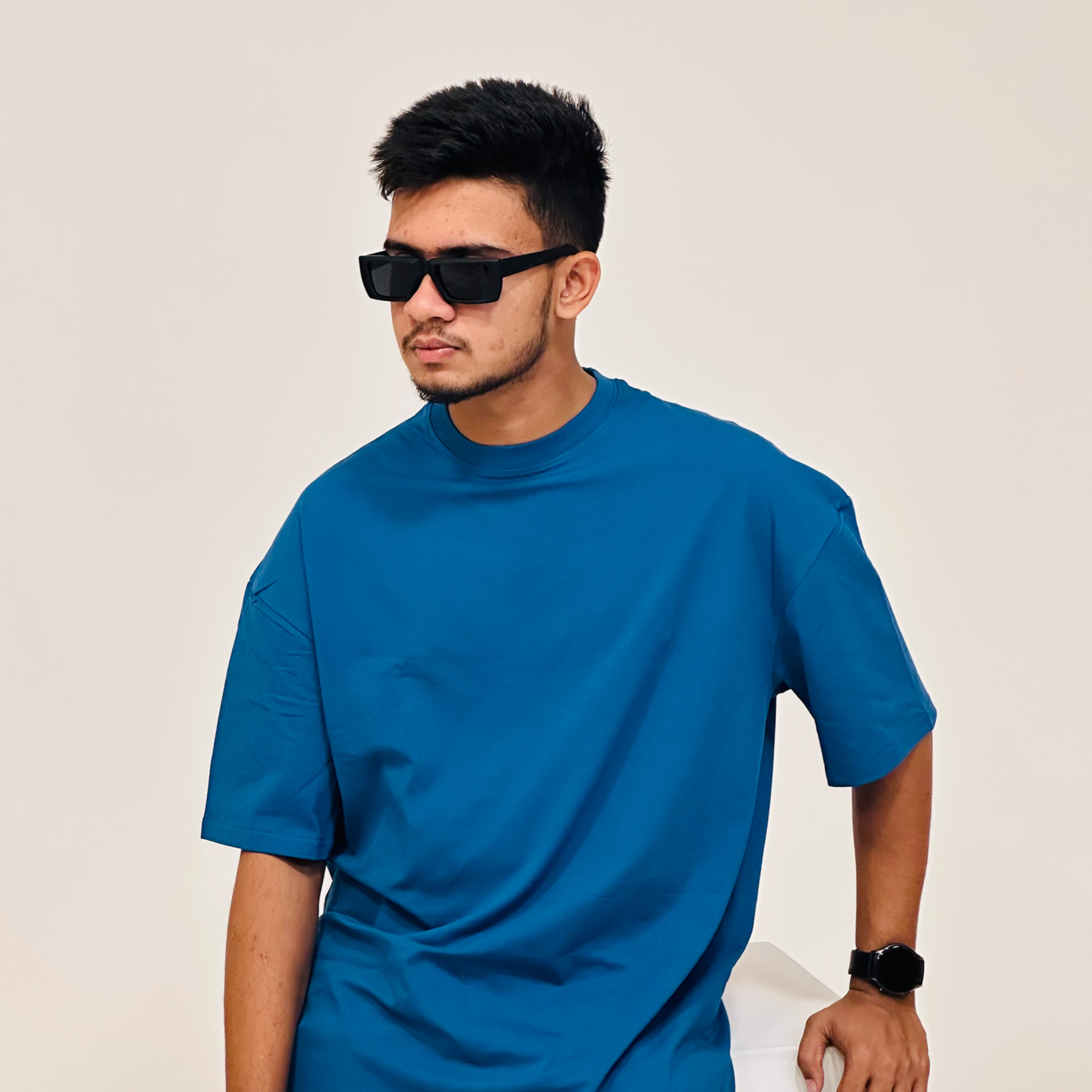 Premium Petrol Drop Shoulder Tee