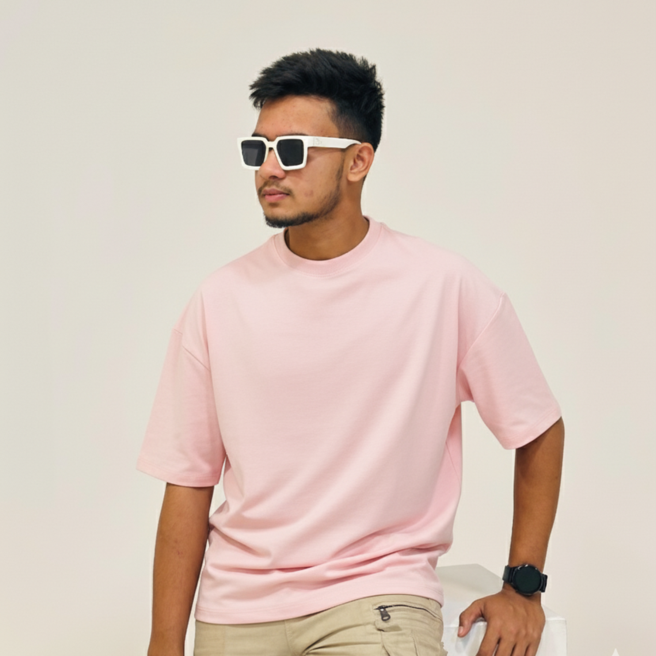 Premium Pink Drop Shoulder Tee